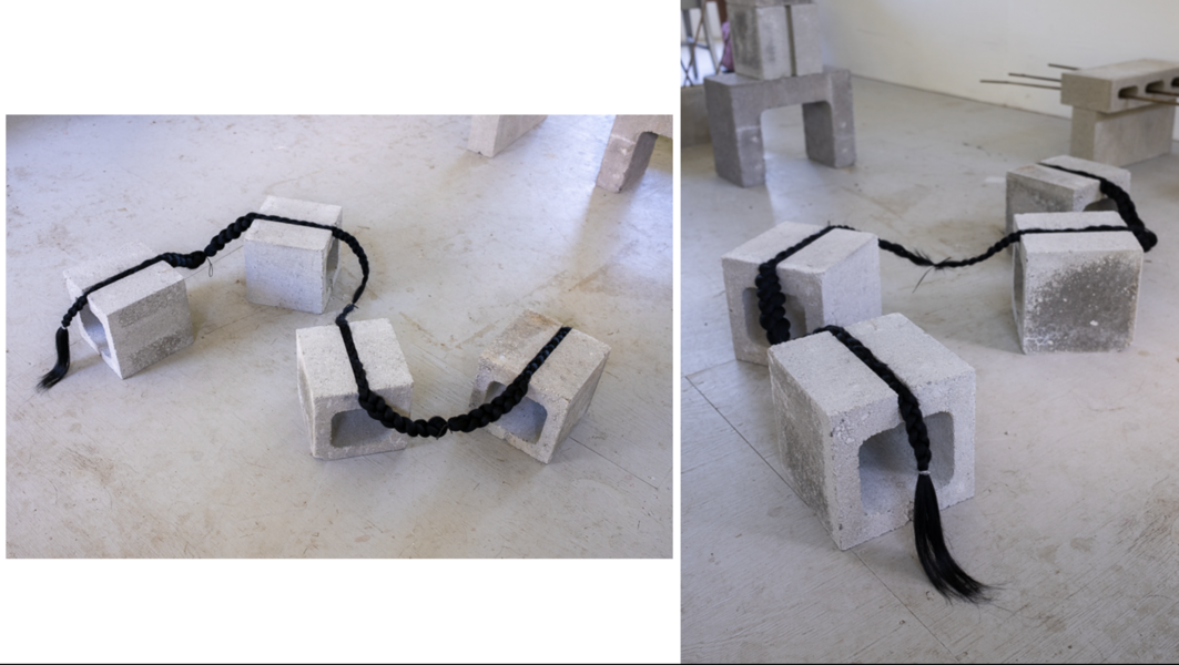 Material Studies: Cement blocks and hair