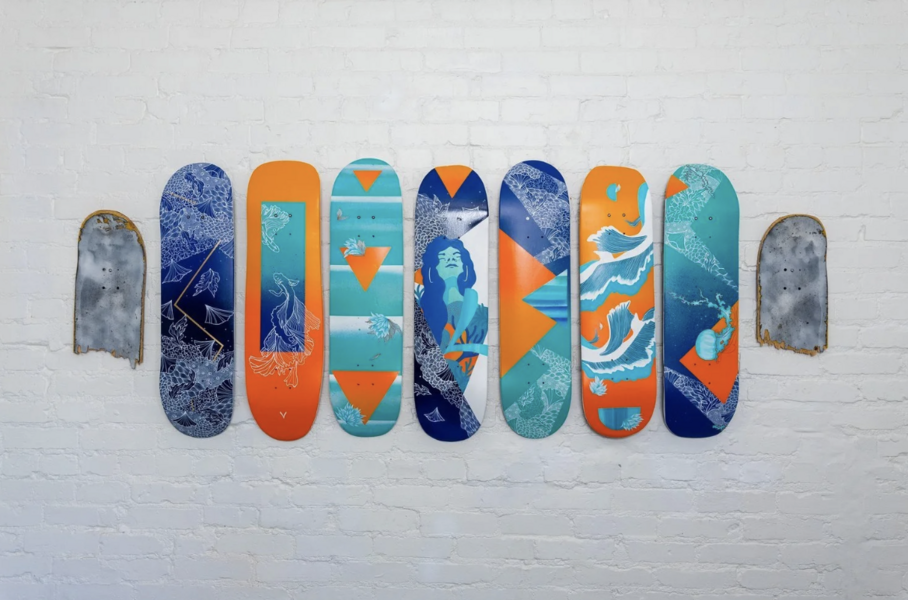 Flood Pulse: Refurbished Painted Skate Decks