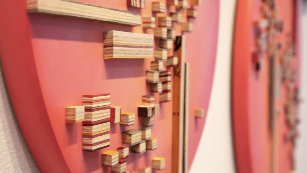 Detail, Hand Painted Skateboard Pieces