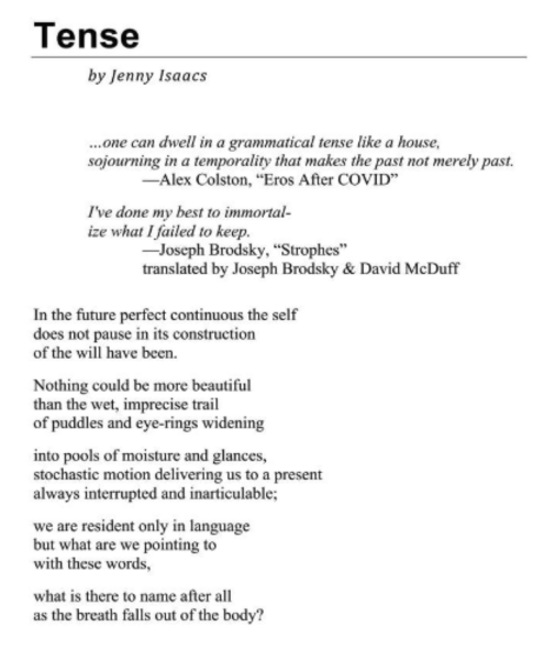 Tense - Willows Wept Review, Issue 38, Fall 2025