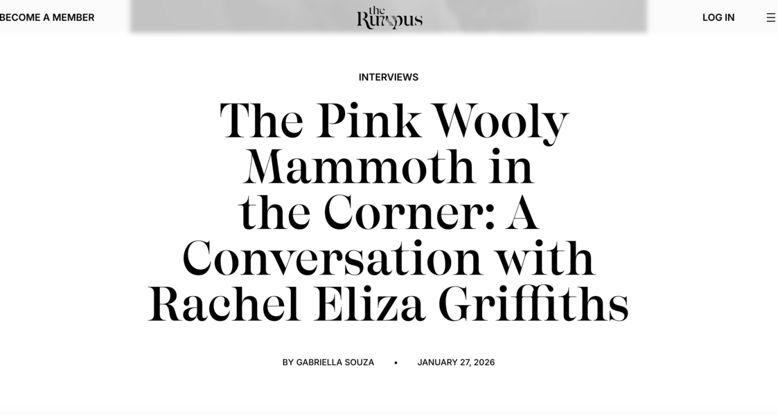 The Pink Wooly Mammoth in the Corner: A Conversation with Rachel Eliza Griffiths