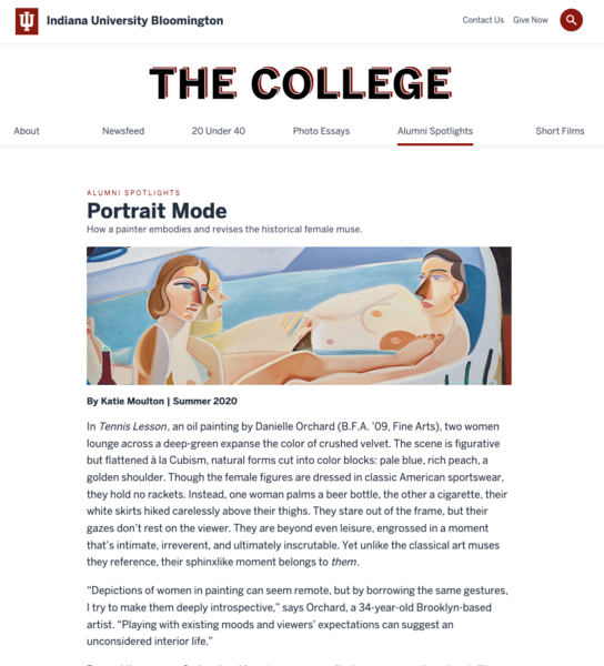 Portrait Mode, artist feature, The College Magazine, 2020