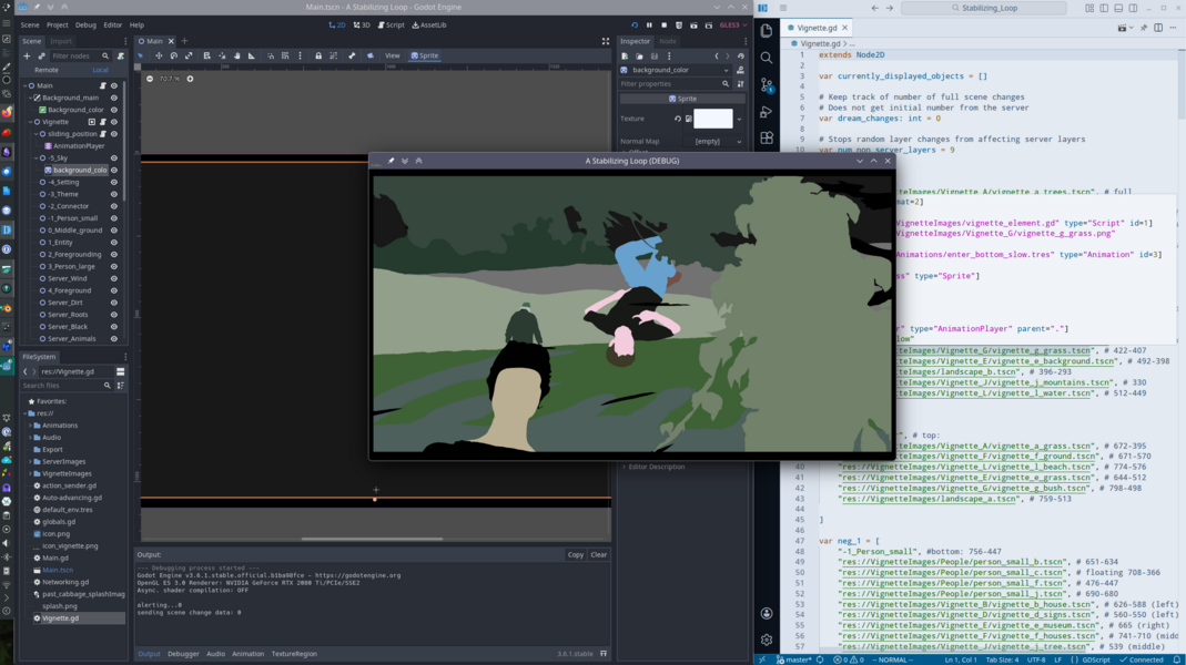 Screenshot of game engine workspace