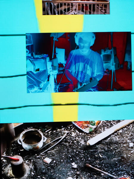 Detail shot of the video for the installation