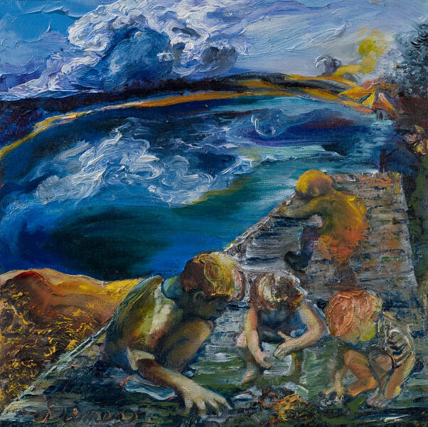 Worker Ants 2016, 12 x 12 x 1 oil on panel