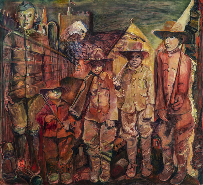 Dolce et Decorum Est, Pro Patria Mori, 71 x 78 x 1, oil on linen, 2004 & 2014