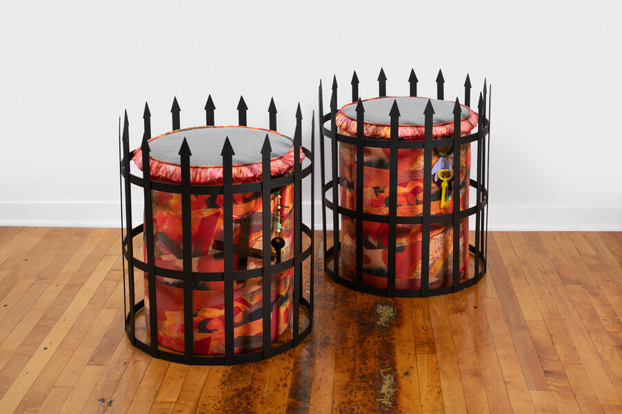 Hostile Seating Ottomans with Bars