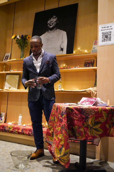 Malik Pours Libation 