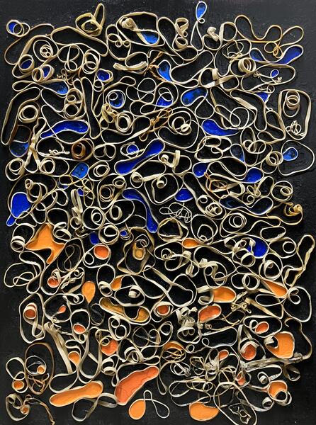 Study in Orange, Blue and Rubber