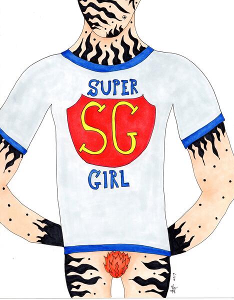 Super Girl's bush on fire