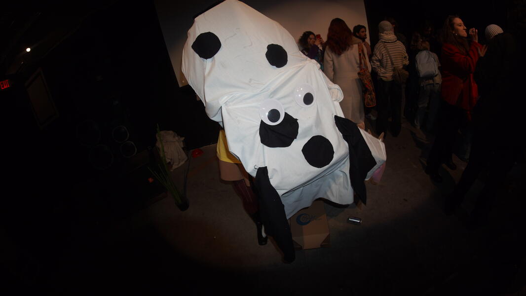 Part of the two-person dog costume for a performance art piece