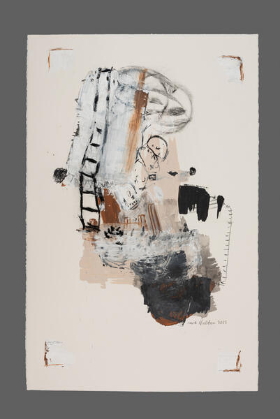 A Woman's Odyssey 2, 40x26 acrylic+charcoal on paper, 2025