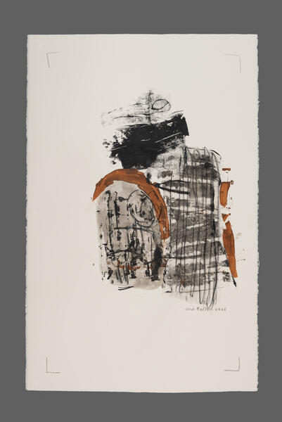 A Woman's Odyssey 3, 40x26 acrylic+charcoal on paper, 2025