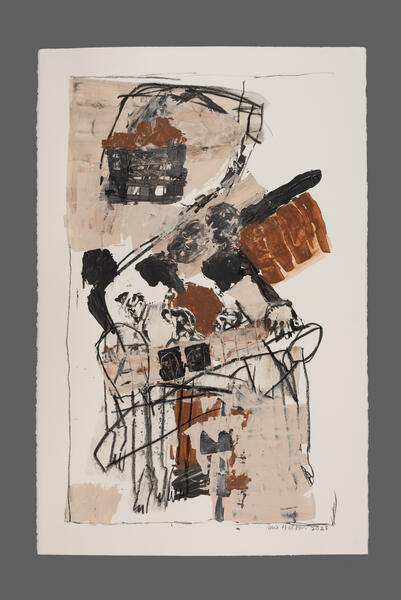 A Woman's Odyssey 6, 40x26 acrylic+charcoal on paper, 2025