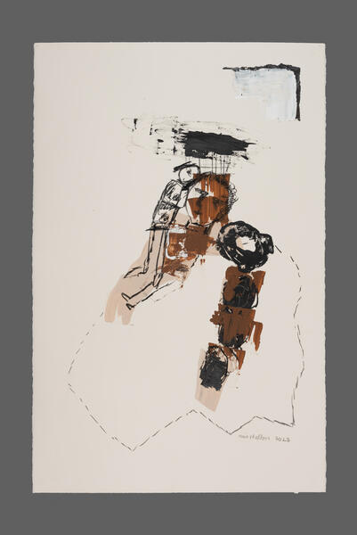 A Woman's Odyssey 9, 40x26 acrylic+charcoal on paper, 2025