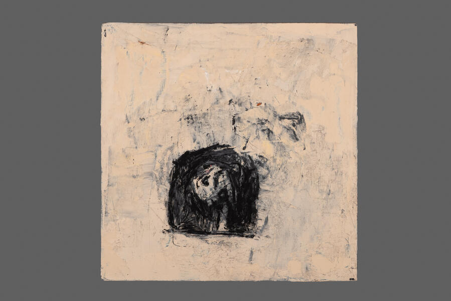 In the Mound, 12x12, Oil Pastel on Panel, 2025