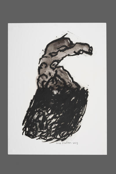 Into the Mound, 16x14, Oil Pastel on Paper, 2025