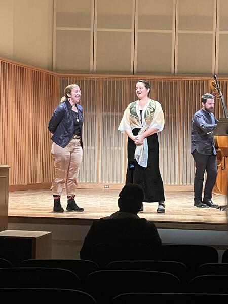 Ruby Fulton and Anika Kildegaard introducing and if not, why not before the performance