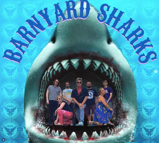 Barnyard Sharks poster for Sunset Jams at Rash Field