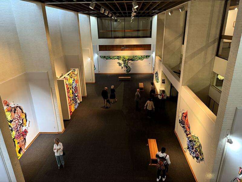 Overhead Installation View - Y Tho? Solo exhibition at the University of Arkansas, Little Rock