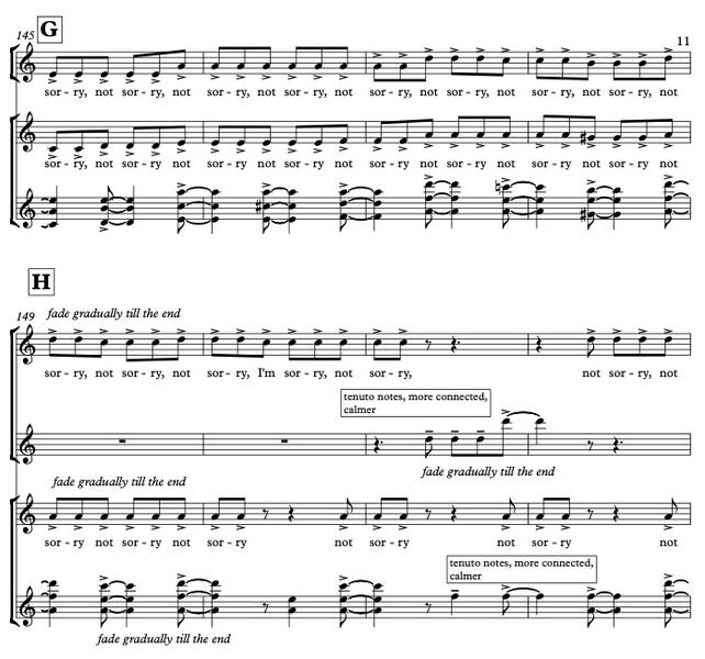 i'm sorry, not sorry score sample