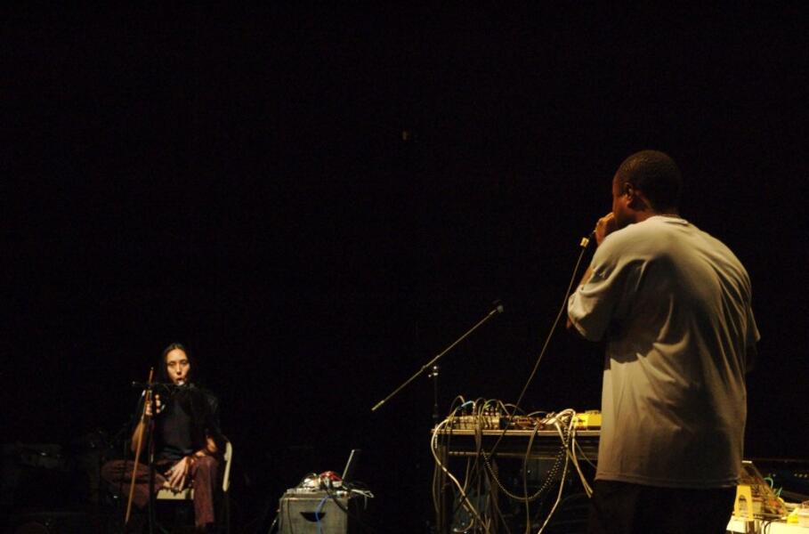 Shodargan Overtone III (Sygyt / сыгыт): Shodekeh's very 1st concept of collaborating with a professional Throat Singer, which was Fuyuki Yamakawa of Tokyo, Japan. This took place at the High Zero Festival of Experimental Improvised Music, 2006.