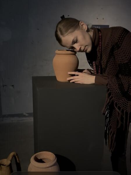 Ecological Music Exhibit B: Breath Kins composed by Shodekeh for Jessica Seagall's Oddkin with curator Laura Laukkanen listening to the breath art score @ The Kalevan Arts & Culture Center in Seinäjoki, Finland, 2026.