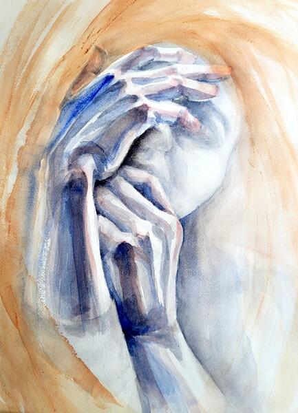 Hands Covering a Face - I
