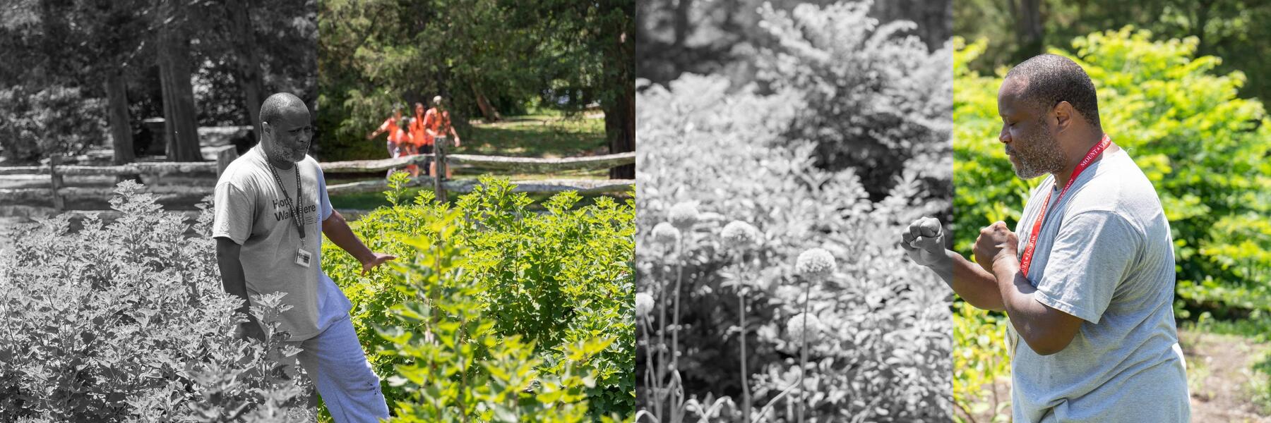 Legal Avant Garde Code V (Pro Se Testimonial): Breath Art Silent Walks (Phase II) created by Dominic Shodekeh Talifero in the Historic Gardens for Freedom Before Emancipation: Family Day for Juneteenth @ George Washington's Mount Vernon, 2024.