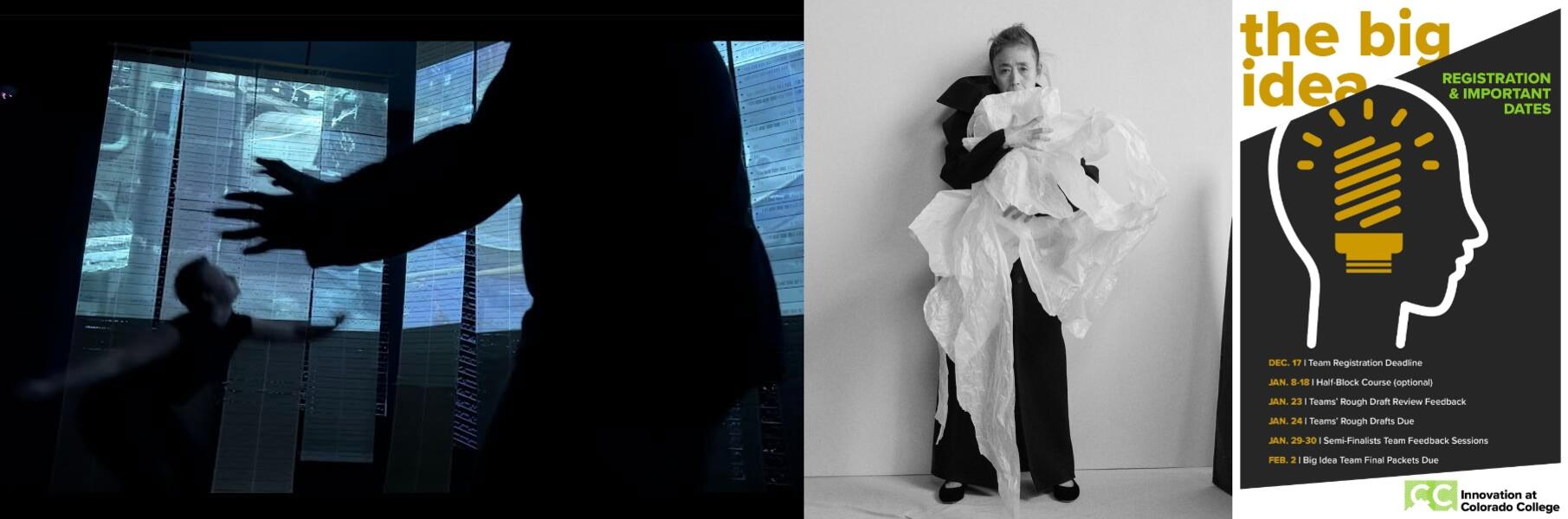 Boxemics / Proxemics, Movement IV (Sculptural Dance): Warp Trance Riff by Senga Nengud & Shodekeh @ The Fine Arts Center of Colorado College. Breath Art master class led by Shodekeh for Eiko Otake's The Nakedness of Being @ CC, 2024 - 2025.