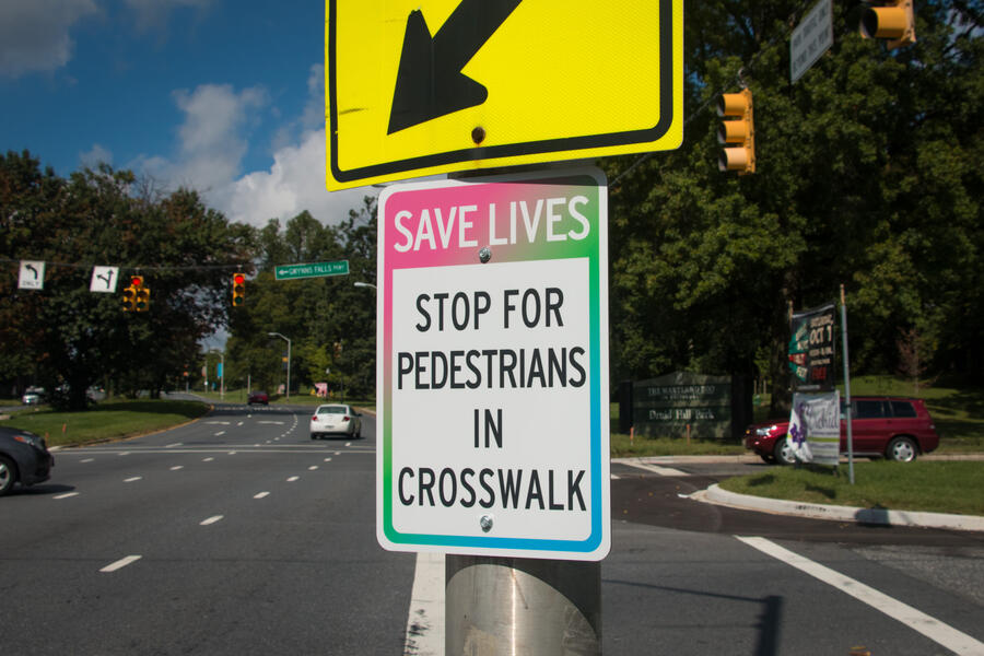 Footprints Crosswalk Save Lives