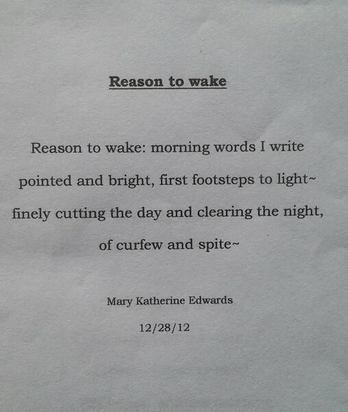 Reason to wake