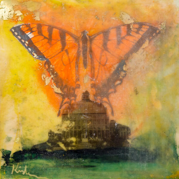 Encaustic, monarch, butterfly, conservatory, baltimore, rawlingsconservatory