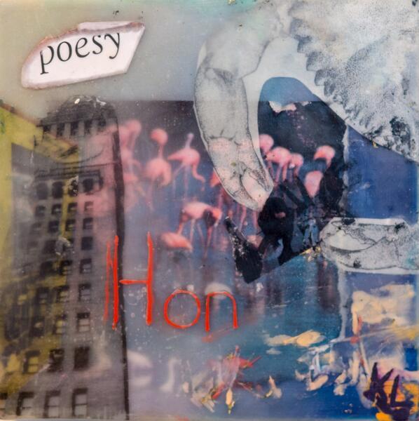 encaustic, poesy, citypaper, bromoseltzer,rowhomes,crab, collage