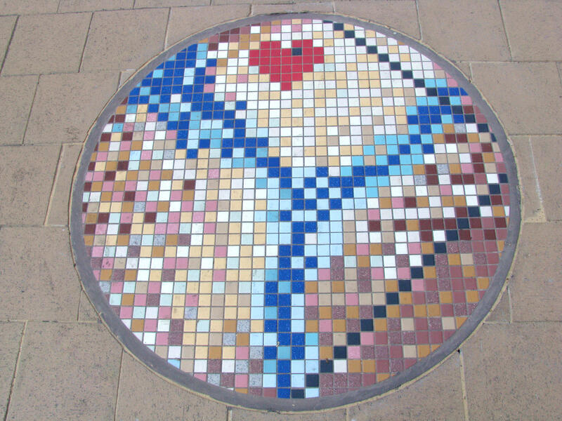 Detail of mosaic medallion 