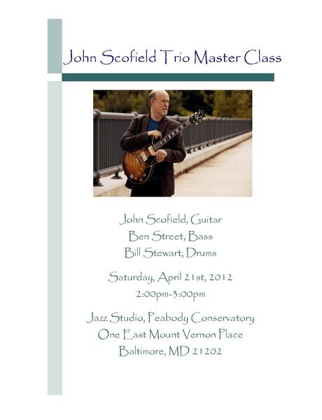 John Scofield Trio Master Class