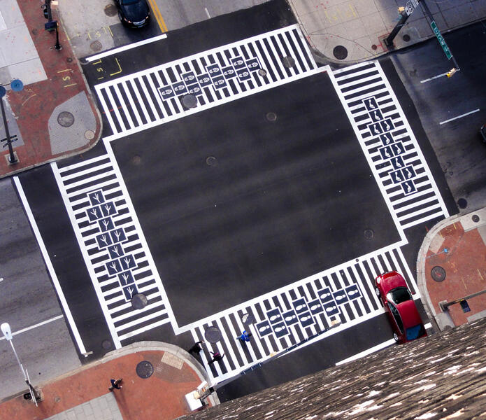 Hopscotch Crosswalk Colossus - overhead view