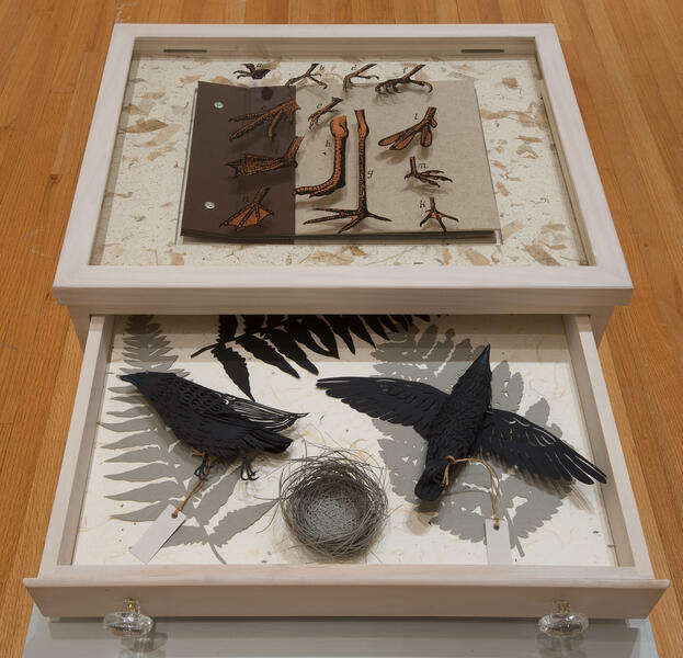 Bird Cabinet with Book
