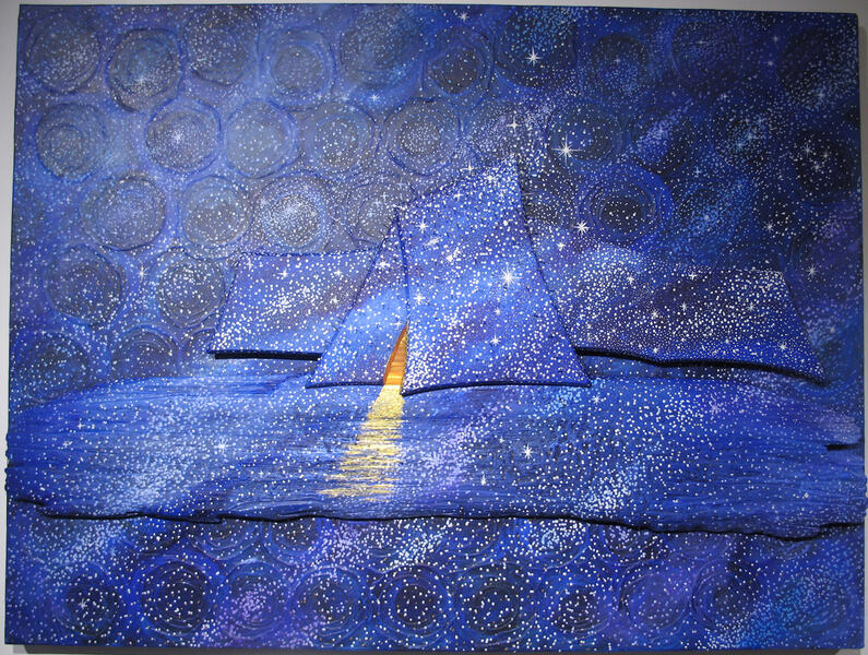 Painting, mixed media on wood