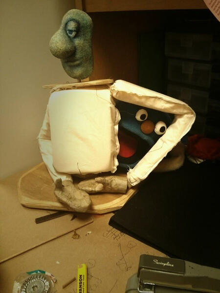 Puppets in progress or needing attention