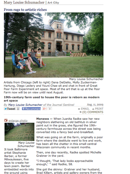 Journal Sentinel Review of The Poor Farm in Manawa WI