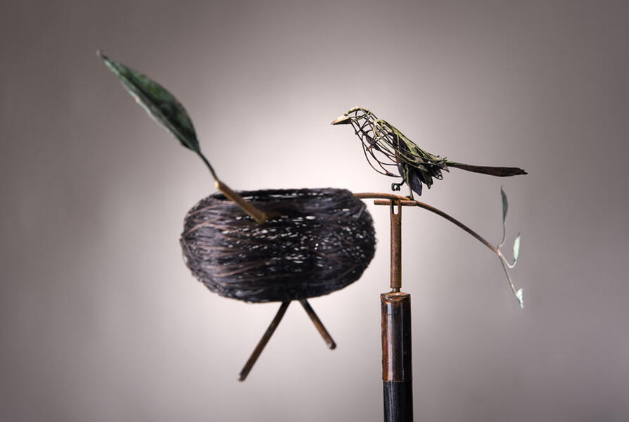 wood thrush-nest-shovel...close-up