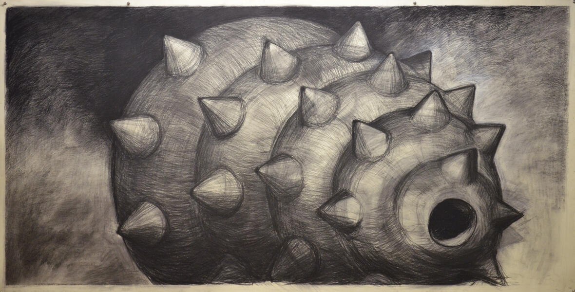 Masticate 2012 36x72 charcoal on paper