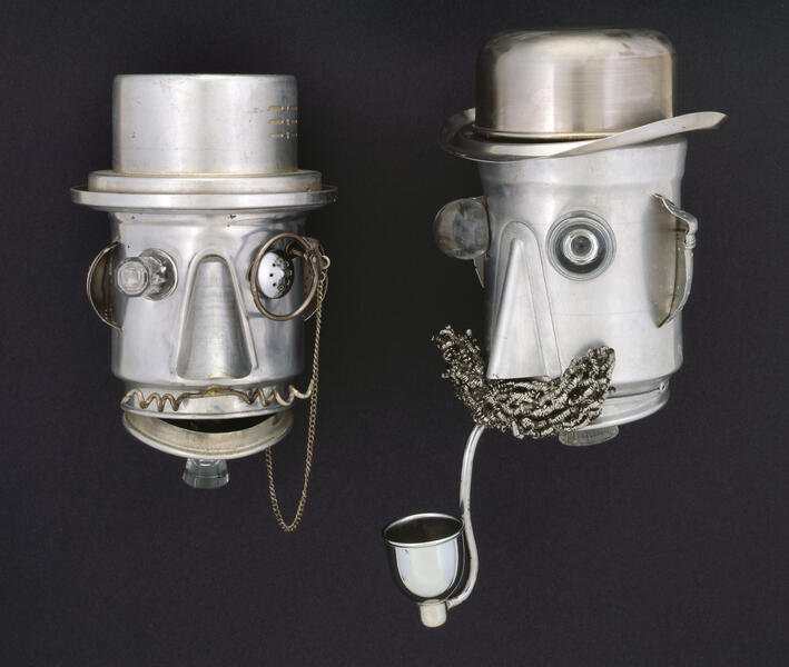 repurposed, kitchen utensils, found objects, metal, mixed media