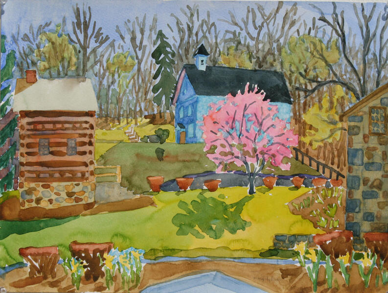Spring In Ellicott City, watercolor, 15"x20", 2004