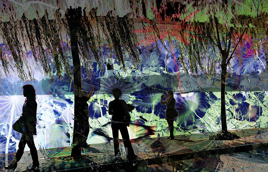 Hangzhou: Lotus leaves merge with weeping willow branches