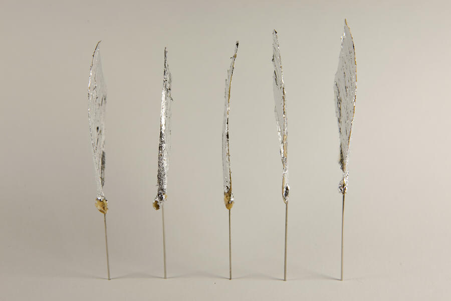 Untitled Repair (silver leaf, five attempts of 7)