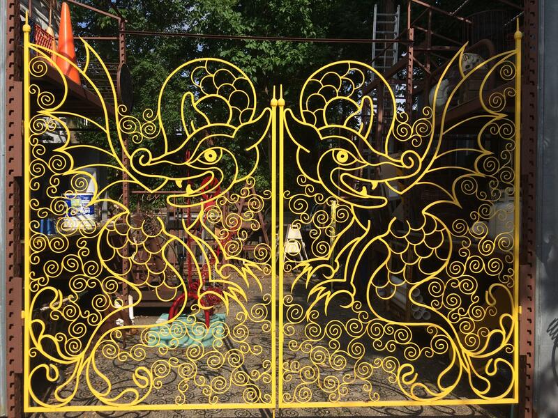 Dragon gates for shop yard