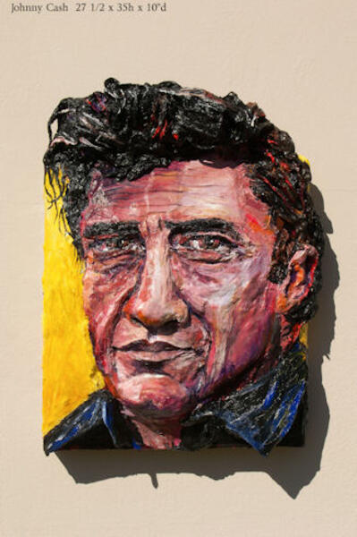 Built-Out Portrait of Johnny Cash by Artist Brett Stuart Wilson