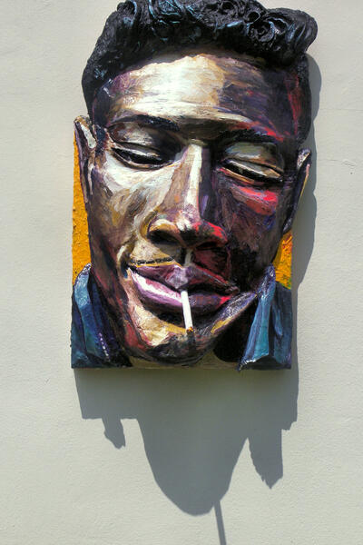 Built-Out Portrait of Junior Wells by Artist Brett Stuart Wilson